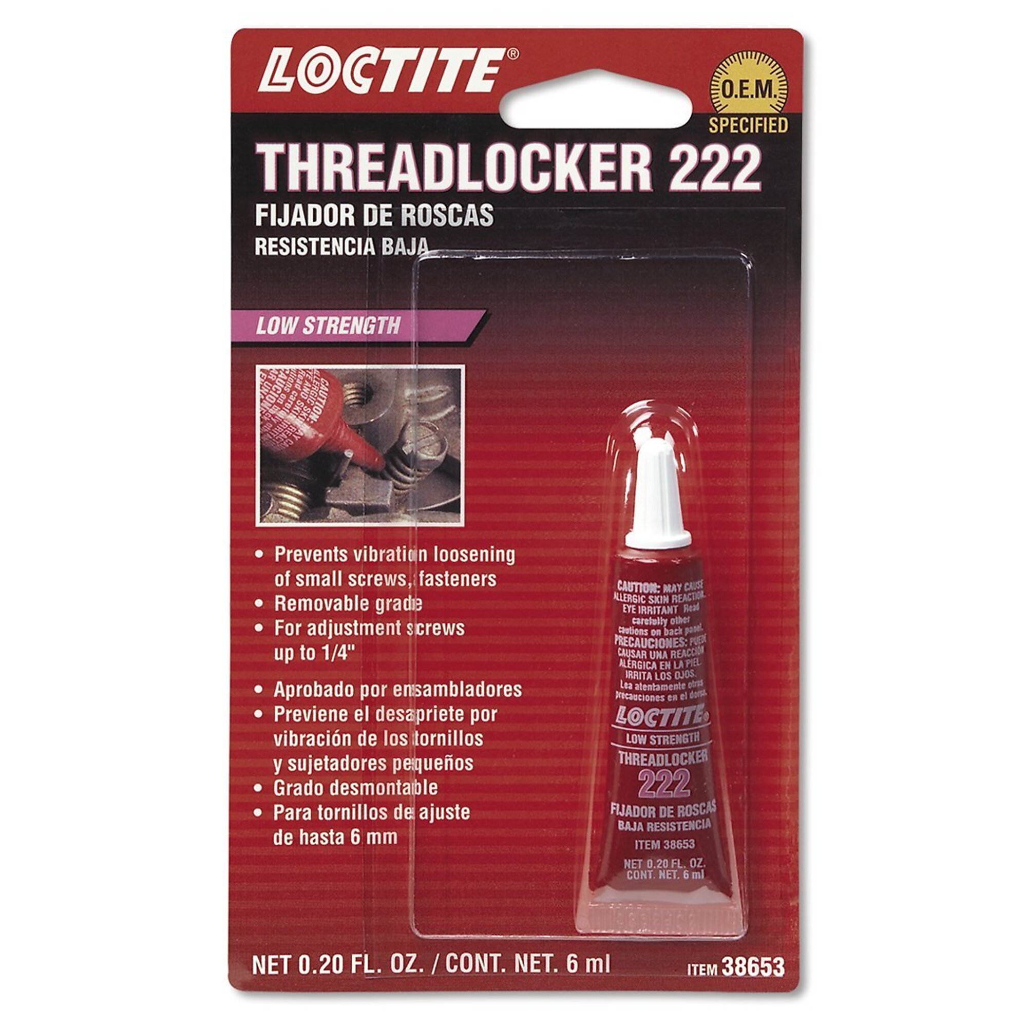 Loctite 222 Purple Threadlocker 6mL Tube, 12PK